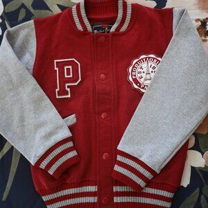 Youth Red Paris France Letterman Varsity Jacket 4